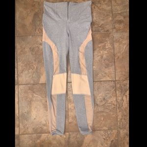 FP movement gray mesh zip up athletic leggings